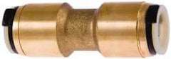 Watts - 3/4 x 1/2" Outside Diam, Lead Free Brass Push-to-Connect Tube Union - 250 Max psi, Tube to Tube Connection, EPDM O-Ring, Lead-Free - Eagle Tool & Supply