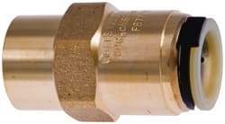 Watts - 1/2" Outside Diam, Lead Free Brass Push-to-Connect Tube Female Connector - 250 Max psi, Push-Fit Connection, EPDM O-Ring, Lead-Free - Eagle Tool & Supply