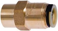 Watts - 1/2" Outside Diam, Lead Free Brass Push-to-Connect Tube Female Connector - 250 Max psi, Push-Fit Connection, EPDM O-Ring, Lead-Free - Eagle Tool & Supply