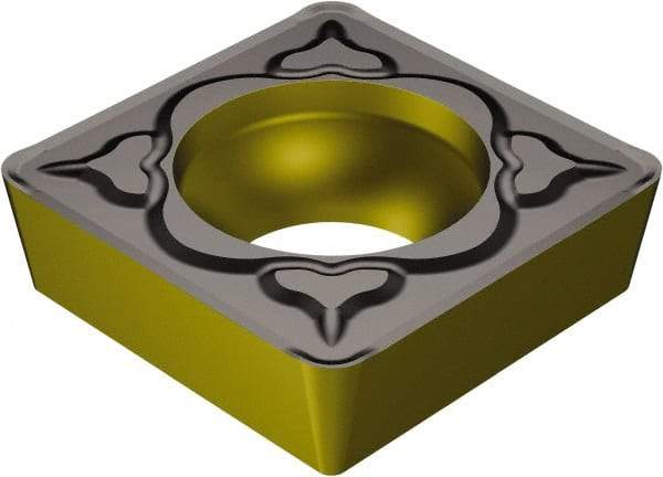 Sandvik Coromant - SCMT432 KM Grade 3210 Carbide Turning Insert - TiCN/Al2O3/TiN Finish, 90° Square, 1/2" Inscr Circle, 3/16" Thick, 1/32" Corner Radius - Eagle Tool & Supply