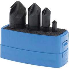M.A. Ford - 4 Piece, 1/4 to 1" Head Diam, 90° Included Angle, Single End Countersink Set - Eagle Tool & Supply