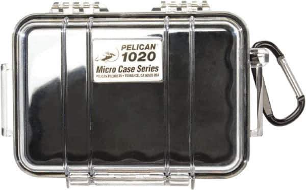 Pelican Products, Inc. - 4-3/4" Wide x 2-1/8" High, Clamshell Hard Case - Clear/Black, Polycarbonate - Eagle Tool & Supply