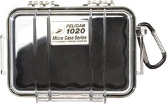 Pelican Products, Inc. - 4-3/4" Wide x 2-1/8" High, Clamshell Hard Case - Clear/Black, Polycarbonate - Eagle Tool & Supply