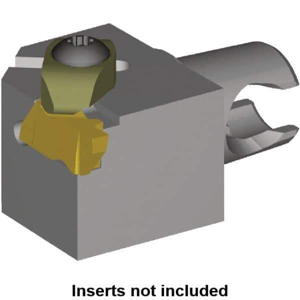 Kennametal - Insert Style NG 2L, 25mm Head Length, Right Hand Cut, External Modular Threading Cutting Unit Head - System Size KM20, 17mm Center to Cutting Edge, Series Top Notch - Eagle Tool & Supply