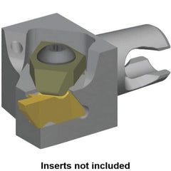 Kennametal - NG2L Insert, 20mm Head Length, Modular Grooving Cutting Unit Head - Left Hand Cut, System Size KM16, Through Coolant, Series Micro Top Notch - Eagle Tool & Supply