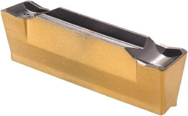 Iscar - DGN4003 C IC807 Grade, 0.1575" Cutting Width, Carbide Cutoff Insert - 0° Neutral Lead Angle, 0.012" Cnr Rad, TiAlN Coated, Double End - Eagle Tool & Supply
