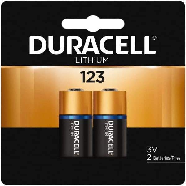 Duracell - Size 123A, Lithium, 2 Pack, Photo Battery - 3 Volts - Eagle Tool & Supply
