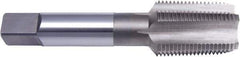 Vermont Tap & Die - 1/8-27 NPTF, 4 Flute, Taper Chamfer, Bright Finish, High Speed Steel, Extension Pipe Tap - 3" OAL, 0.318" Shank Diam, 3/4" Thread Length, 0.234" Square Size, 3/16" Square Length, Regular Hook, Series 3180E - Exact Industrial Supply