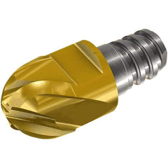 Iscar - MM EC Grade IC908 Carbide End Milling Tip Insert - TiAlN Finish, 3 Flutes, 8mm Cutting Diam, 5mm Depth of Cut, 10mm Extension, 45° Helix - Eagle Tool & Supply