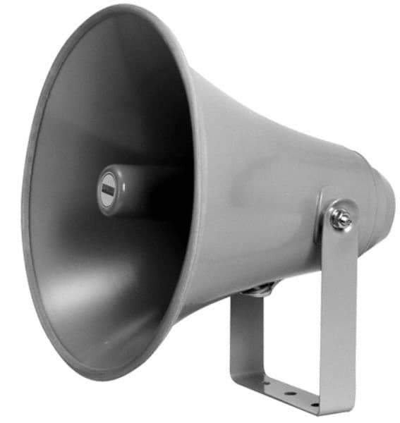 Speco - 75 Max Watt, 15 Inch Diameter, Round Aluminum Standard Horn and Speaker - Weather and Waterproof, 13 Inch Deep - Eagle Tool & Supply