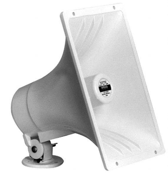 Speco - 40 Max Watt, Rectangular Plastic Standard Horn and Speaker - Weather and Waterproof, 9 Inch Deep - Eagle Tool & Supply