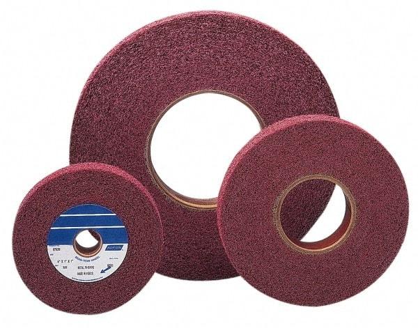 Norton - 6" Diam, 1" Face Width, 1" Center Hole, Medium Grade, Aluminum Oxide Deburring Wheel - Convolute, Medium Density 6 Grade, 6,000 RPM - Eagle Tool & Supply