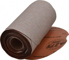 Norton - 5" Diam, 320 Grit Aluminum Oxide Adhesive PSA Disc - Very Fine Grade, Natural, B Weighted Backing, Flexible - Eagle Tool & Supply