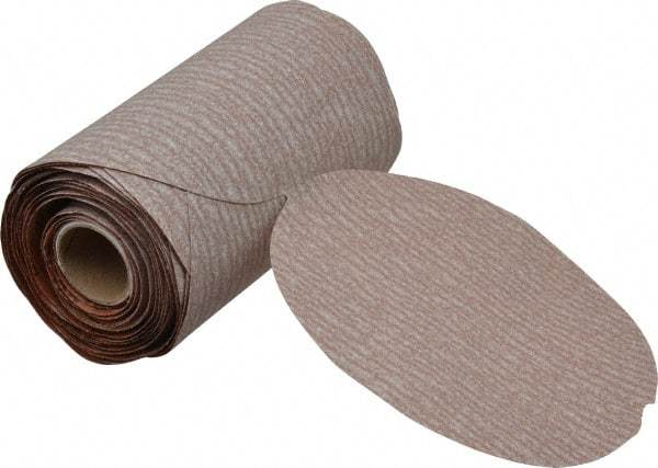 Norton - 5" Diam, 220 Grit Aluminum Oxide Adhesive PSA Disc - Fine Grade, Natural, B Weighted Backing, Flexible - Eagle Tool & Supply