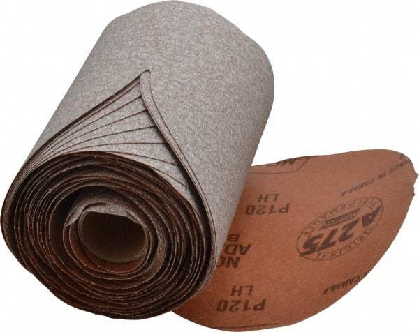 Norton - 5" Diam, 120 Grit Aluminum Oxide Adhesive PSA Disc - Medium Grade, Natural, B Weighted Backing, Flexible - Eagle Tool & Supply