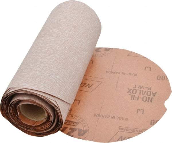 Norton - 6" Diam, 600 Grit Aluminum Oxide Adhesive PSA Disc - Ultra Fine Grade, Natural, B Weighted Backing, Flexible - Eagle Tool & Supply