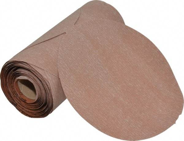 Norton - 6" Diam, 400 Grit Aluminum Oxide Adhesive PSA Disc - Super Fine Grade, Natural, B Weighted Backing, Flexible - Eagle Tool & Supply