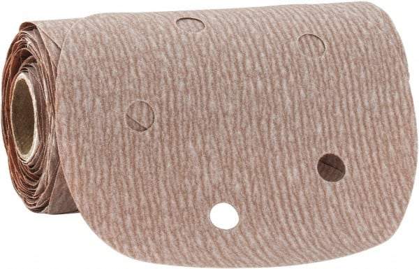 Norton - 5" Diam, 400 Grit Aluminum Oxide Adhesive PSA Disc - Super Fine Grade, Natural, B Weighted Backing, Flexible - Eagle Tool & Supply