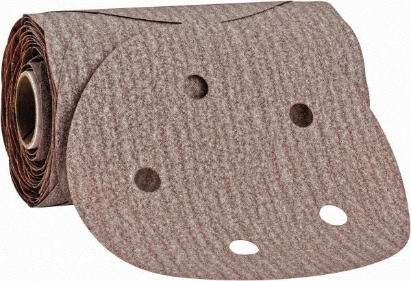 Norton - 5" Diam, 180 Grit Aluminum Oxide Adhesive PSA Disc - Fine Grade, Natural, B Weighted Backing, Flexible - Eagle Tool & Supply