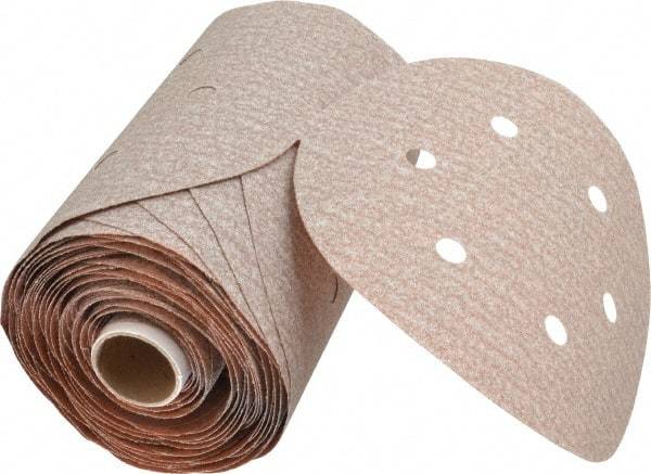 Norton - 6" Diam, 120 Grit Aluminum Oxide Adhesive PSA Disc - Medium Grade, Natural, B Weighted Backing, Flexible - Eagle Tool & Supply