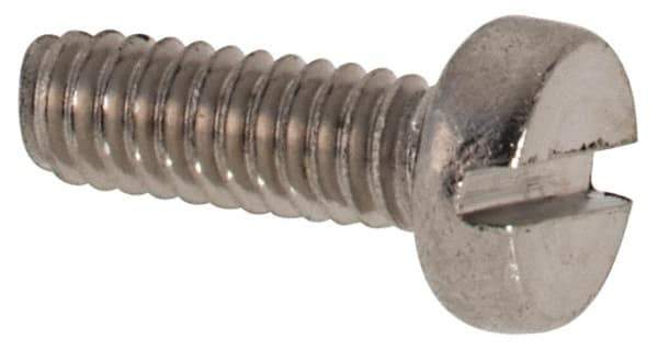 Value Collection - M2x0.40 Metric Coarse, 6mm Length Under Head Slotted Drive Machine Screw - Fillister Head, Grade 316 & A4 Stainless Steel, Uncoated, Without Washer - Eagle Tool & Supply