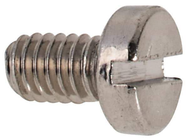 Value Collection - M2.5x0.45 Metric Coarse, 4mm Length Under Head Slotted Drive Machine Screw - Fillister Head, Grade 316 & A4 Stainless Steel, Uncoated, Without Washer - Eagle Tool & Supply