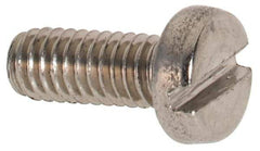 Value Collection - M2.5x0.45 Metric Coarse, 6mm Length Under Head Slotted Drive Machine Screw - Fillister Head, Grade 316 & A4 Stainless Steel, Uncoated, Without Washer - Eagle Tool & Supply