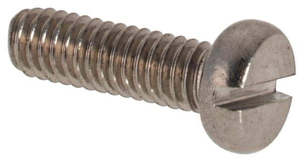 Value Collection - M2.5x0.45 Metric Coarse, 8mm Length Under Head Slotted Drive Machine Screw - Fillister Head, Grade 316 & A4 Stainless Steel, Uncoated, Without Washer - Eagle Tool & Supply