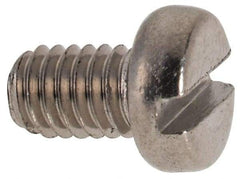 Value Collection - M4x0.70 Metric Coarse, 6mm Length Under Head Slotted Drive Machine Screw - Fillister Head, Grade 316 & A4 Stainless Steel, Uncoated, Without Washer - Eagle Tool & Supply