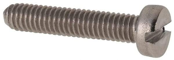 Value Collection - M4x0.70 Metric Coarse, 20mm Length Under Head Slotted Drive Machine Screw - Fillister Head, Grade 316 & A4 Stainless Steel, Uncoated, Without Washer - Eagle Tool & Supply