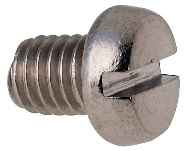 Value Collection - M5x0.80 Metric Coarse, 6mm Length Under Head Slotted Drive Machine Screw - Fillister Head, Grade 316 & A4 Stainless Steel, Uncoated, Without Washer - Eagle Tool & Supply