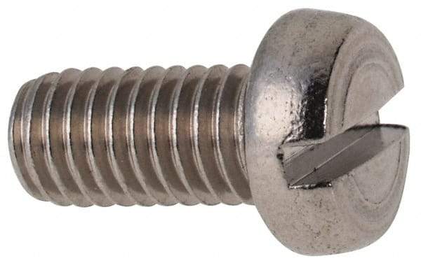 Value Collection - M5x0.80 Metric Coarse, 10mm Length Under Head Slotted Drive Machine Screw - Fillister Head, Grade 316 & A4 Stainless Steel, Uncoated, Without Washer - Eagle Tool & Supply