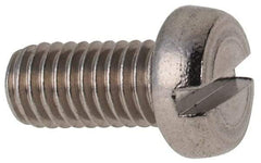 Value Collection - M5x0.80 Metric Coarse, 10mm Length Under Head Slotted Drive Machine Screw - Fillister Head, Grade 316 & A4 Stainless Steel, Uncoated, Without Washer - Eagle Tool & Supply