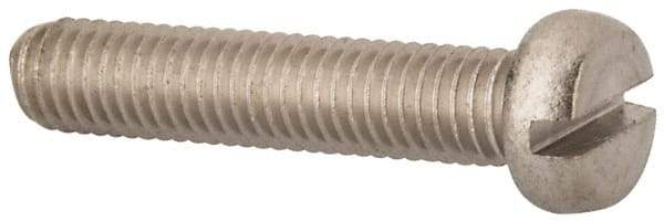 Value Collection - M5x0.80 Metric Coarse, 25mm Length Under Head Slotted Drive Machine Screw - Fillister Head, Grade 316 & A4 Stainless Steel, Uncoated, Without Washer - Eagle Tool & Supply