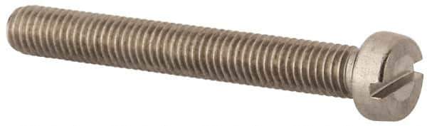 Value Collection - M5x0.80 Metric Coarse, 40mm Length Under Head Slotted Drive Machine Screw - Fillister Head, Grade 316 & A4 Stainless Steel, Uncoated, Without Washer - Eagle Tool & Supply
