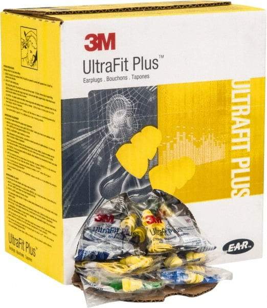 3M - Reusable, Corded, 26 dB, Flange Earplugs - Yellow, 100 Pairs - Eagle Tool & Supply