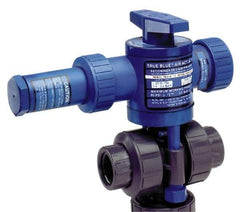 Plast-O-Matic - 1" Pipe, PVC Pneumatic Spring Return Actuated Ball Valve - EPDM Seal, True Union End Connection - Eagle Tool & Supply