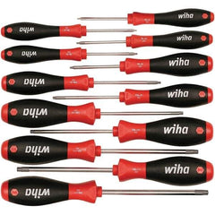 Wiha - 12 Piece Torx Screwdriver Set - Bit Sizes: Torx T-5, T-6, TORXr bits included: T7, T8, T10, T15, T20, T25, T27, T30 & T40, Comes in Box - Eagle Tool & Supply