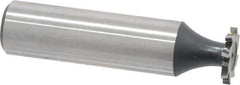 Interstate - 1/2" Diam x 1/16" Face Width, Cobalt, 8 Teeth, Shank Connection Woodruff Keyseat Cutter - Uncoated, 2-1/16" OAL x 1/2" Shank, Staggered Teeth, ANSI 204, Old Standard 1 - Eagle Tool & Supply