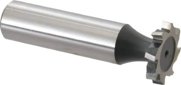 Interstate - 3/4" Diam x 1/8" Face Width, Cobalt, 10 Teeth, Shank Connection Woodruff Keyseat Cutter - Uncoated, 2-1/8" OAL x 1/2" Shank, Staggered Teeth, ANSI 406, Old Standard 7 - Eagle Tool & Supply