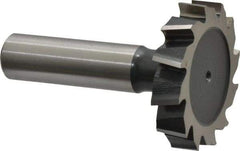 Interstate - 1-1/2" Diam x 5/16" Face Width, Cobalt, 16 Teeth, Shank Connection Woodruff Keyseat Cutter - Uncoated, 2-5/16" OAL x 1/2" Shank, Staggered Teeth, ANSI 1012, Old Standard 25 - Eagle Tool & Supply