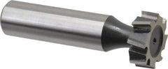 Interstate - 3/4" Diam x 1/4" Face Width, Cobalt, 10 Teeth, Shank Connection Woodruff Keyseat Cutter - Uncoated, 2-1/4" OAL x 1/2" Shank, Staggered Teeth, ANSI 806, Old Standard 91 - Eagle Tool & Supply