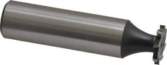 Interstate - 1/2" Diam x 1/16" Face Width, High Speed Steel, 8 Teeth, Shank Connection Woodruff Keyseat Cutter - Uncoated, 2-1/16" OAL x 1/2" Shank, Staggered Teeth, ANSI 204, Old Standard 1 - Eagle Tool & Supply