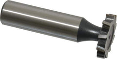 Interstate - 7/8" Diam x 5/32" Face Width, High Speed Steel, 10 Teeth, Shank Connection Woodruff Keyseat Cutter - Uncoated, 2-5/32" OAL x 1/2" Shank, Staggered Teeth, ANSI 507, Old Standard 10 - Eagle Tool & Supply