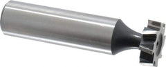 Interstate - 5/8" Diam x 3/16" Face Width, High Speed Steel, 8 Teeth, Shank Connection Woodruff Keyseat Cutter - Uncoated, 2-3/16" OAL x 1/2" Shank, Staggered Teeth, ANSI 605, Old Standard 61 - Eagle Tool & Supply