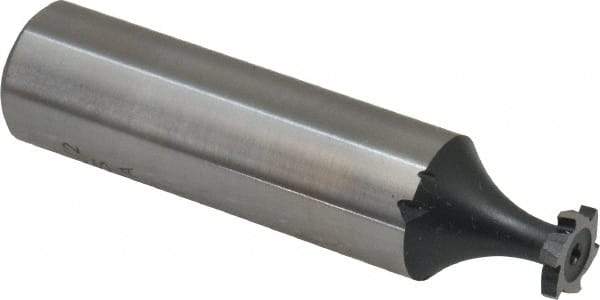 Interstate - 5/16" Diam x 1/16" Face Width, High Speed Steel, 6 Teeth, Shank Connection Woodruff Keyseat Cutter - Uncoated, 2-1/16" OAL x 1/2" Shank, Staggered Teeth, ANSI 202-1/2, Old Standard 206 - Eagle Tool & Supply