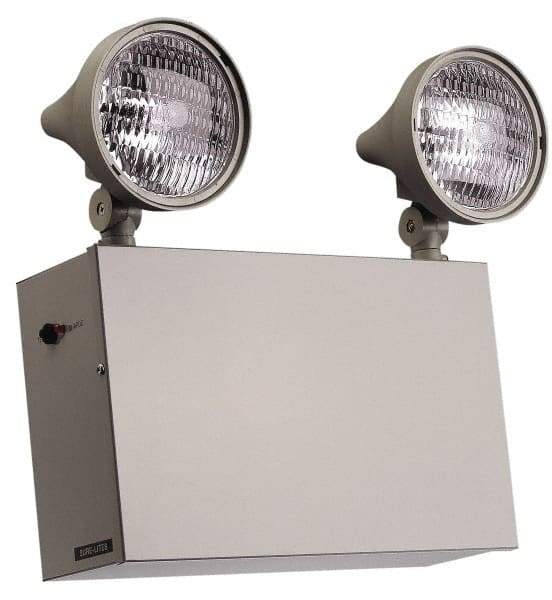 Cooper Lighting - 2 Heads, 120/277 VAC, Steel, Incandescent Emergency Lighting Unit - 9 Watt, 4-1/4 Inch Long x 12-1/4 Inch Wide x 13-1/4 Inch High, Remote Head, Sealed Lead Calcium Battery - Eagle Tool & Supply