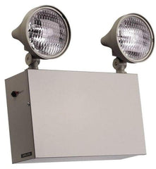 Cooper Lighting - 2 Heads, 120/277 VAC, Steel, Incandescent Emergency Lighting Unit - 9 Watt, 4-1/4 Inch Long x 12-1/4 Inch Wide x 13-1/4 Inch High, Remote Head, Sealed Lead Calcium Battery - Eagle Tool & Supply