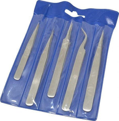 Value Collection - Stainless Steel Tweezer Set - 5 Piece - Eagle Tool & Supply