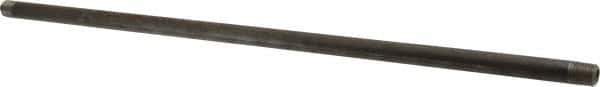 Value Collection - Schedule 80, 1/4" Diam x 18" Long Black Pipe Nipple - Threaded - Eagle Tool & Supply